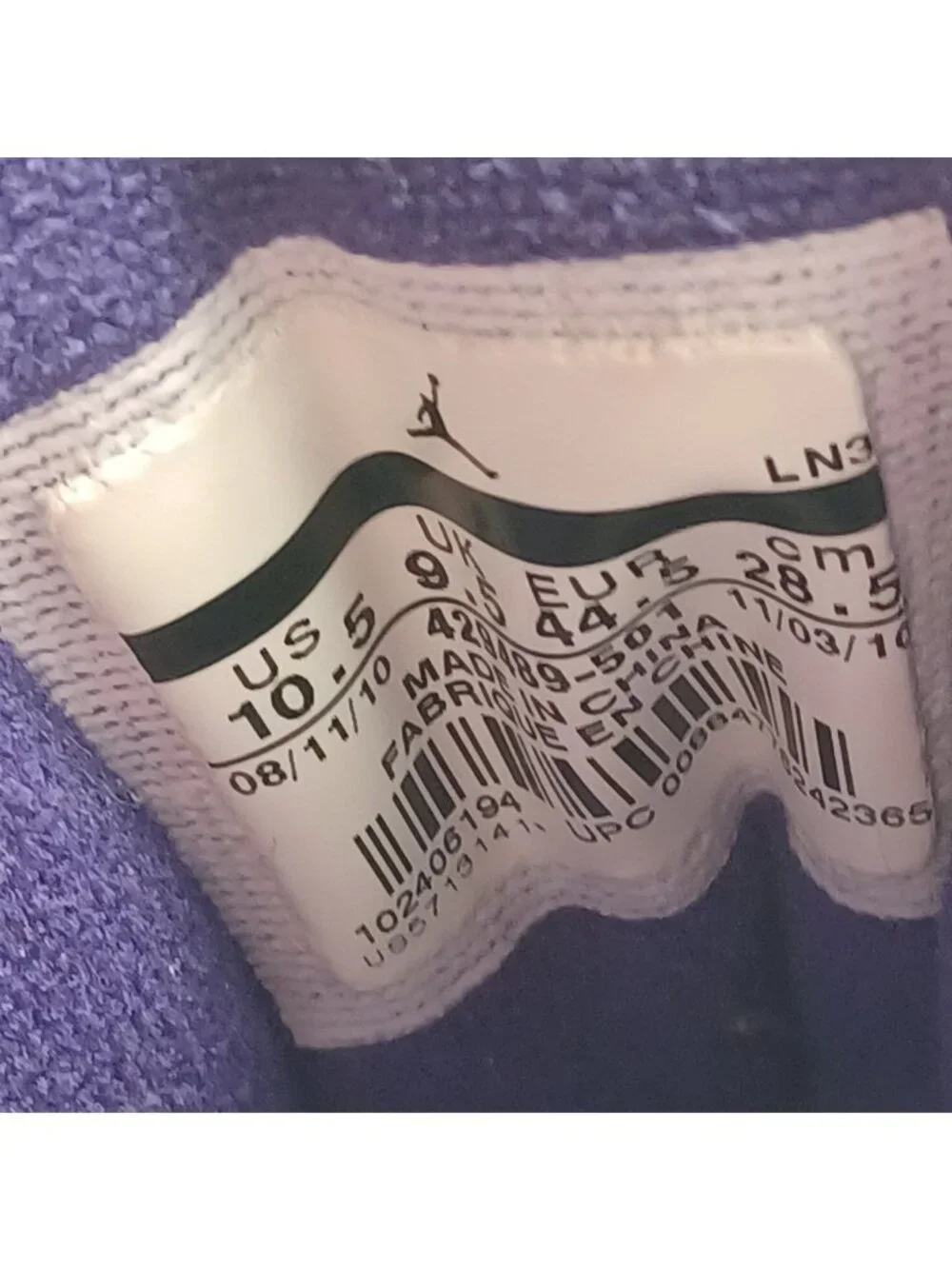 Size 10.5 Jordan Prime 5 Grape Ice 429589-501 Purple High Tops Sneakers 2010